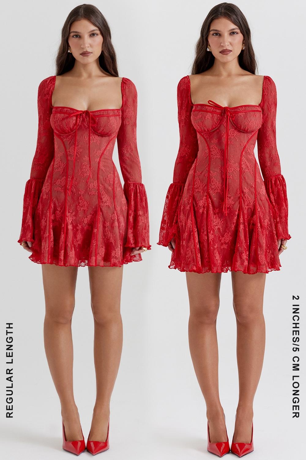 Analissa  scarlet lace corset dress Product Image