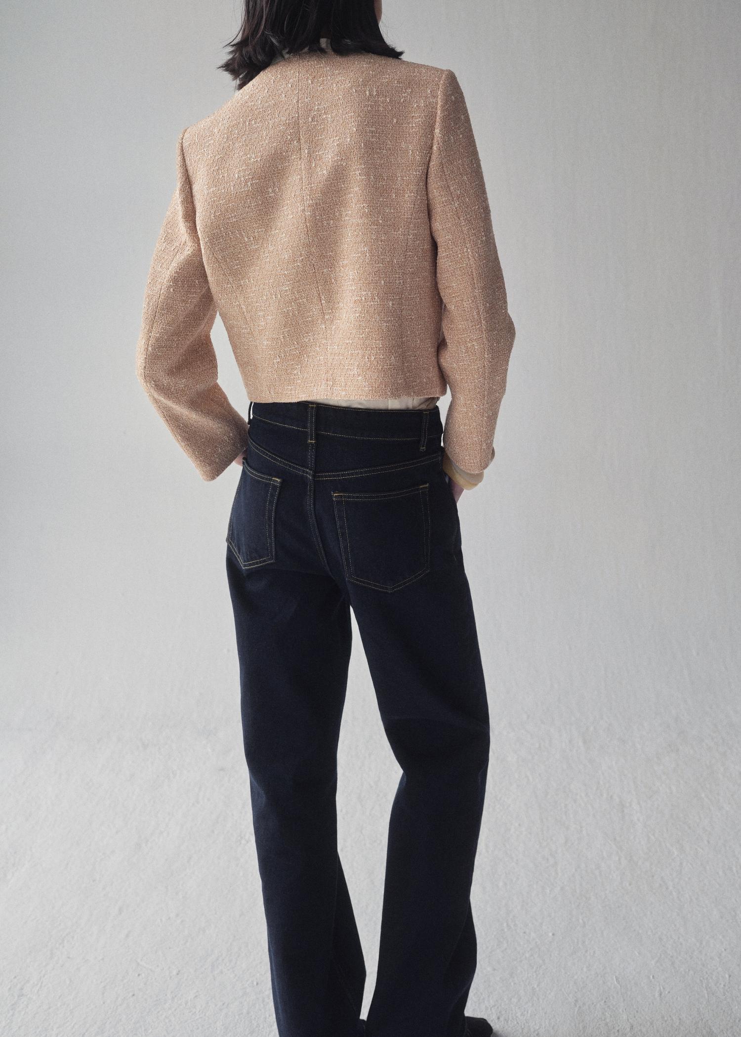 Double-breasted tweed jacket - Women | MANGO USA Product Image