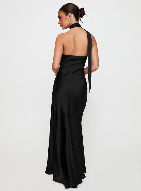 Elixaire Scarf Maxi Dress Black Product Image