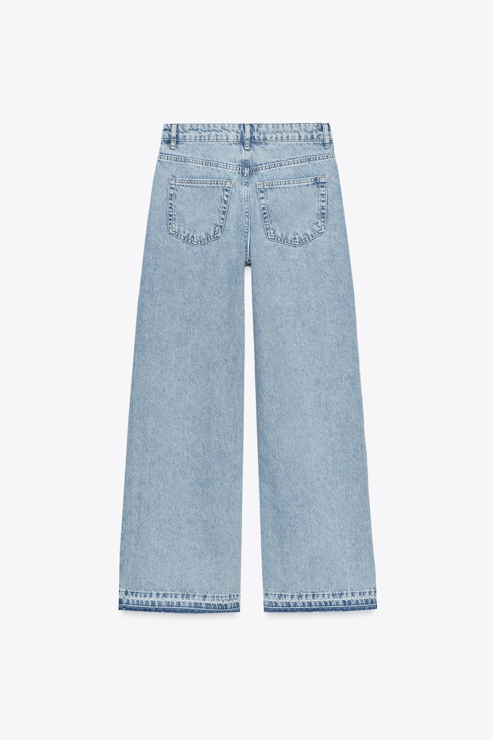 Z1975 HIGH WAIST WIDE LEG JEANS WITH CROCHET DETAIL Product Image