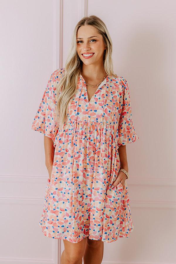 Tea Garden Babydoll Dress in Pink Product Image