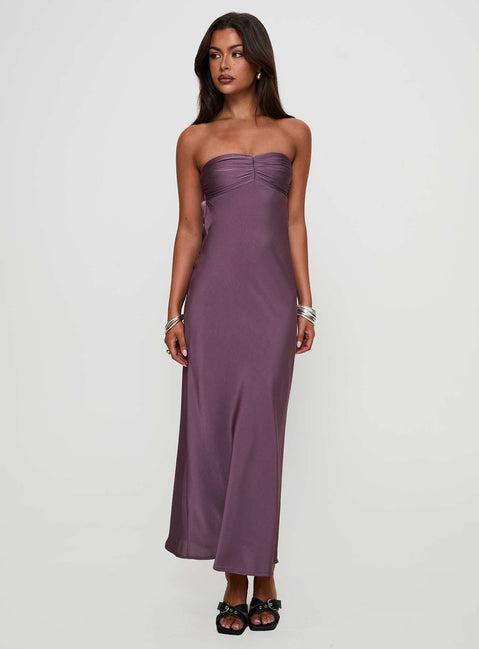 Maryska Strapless Maxi Dress Purple Product Image
