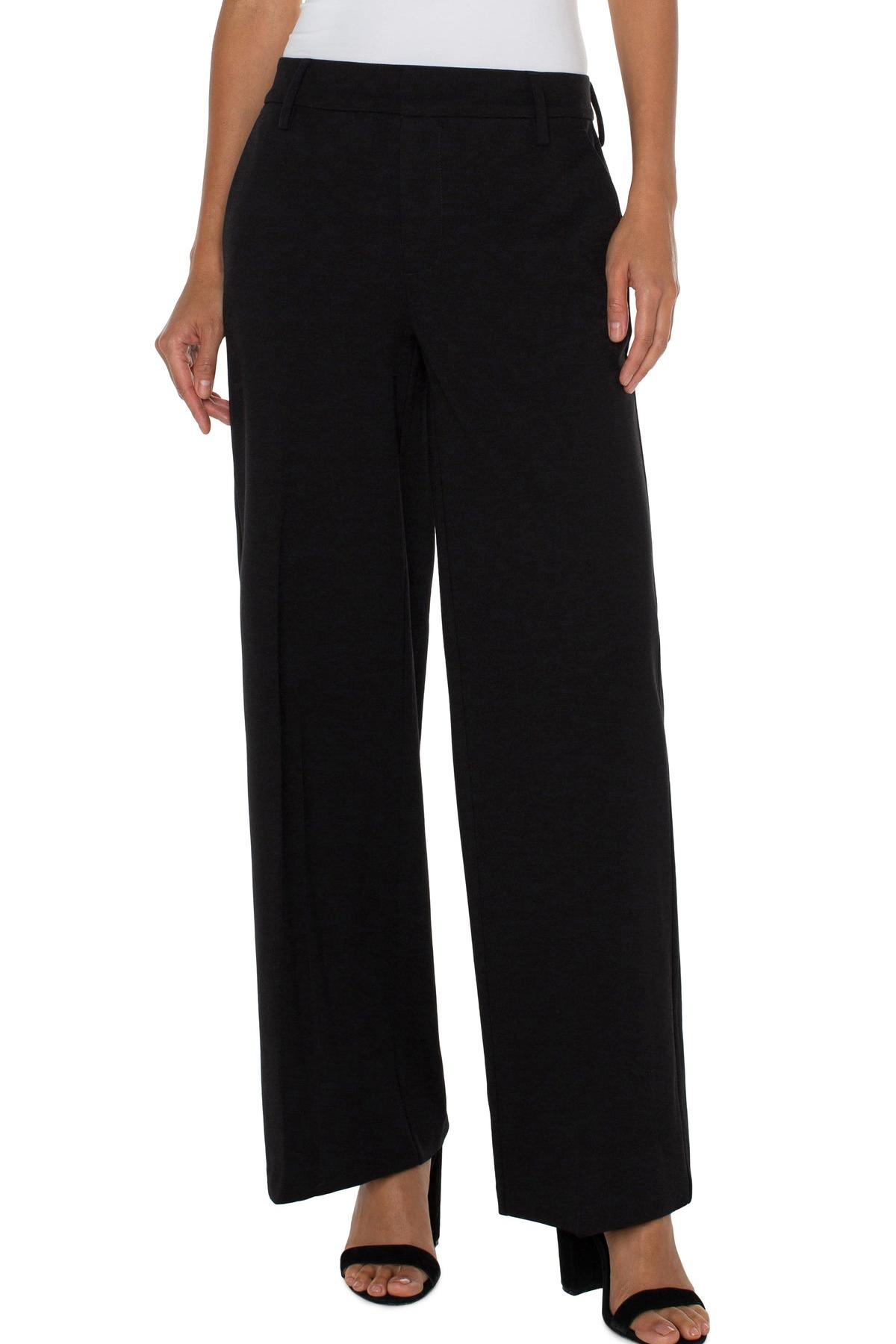 Petite Kelsey Wide Leg Trouser - Black Product Image