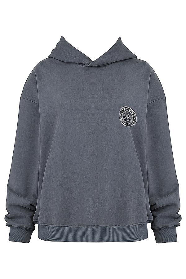 Muse  slate cotton fleece-back hoodie - sale Product Image