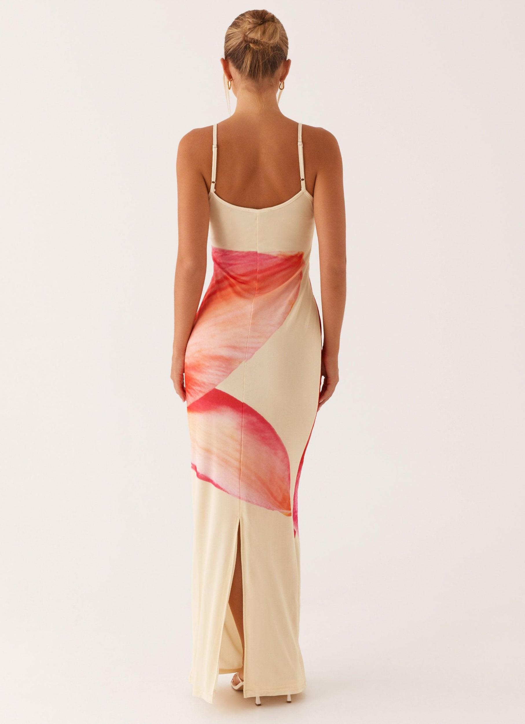 Bad News Mesh Maxi Dress - Yellow Floral Product Image