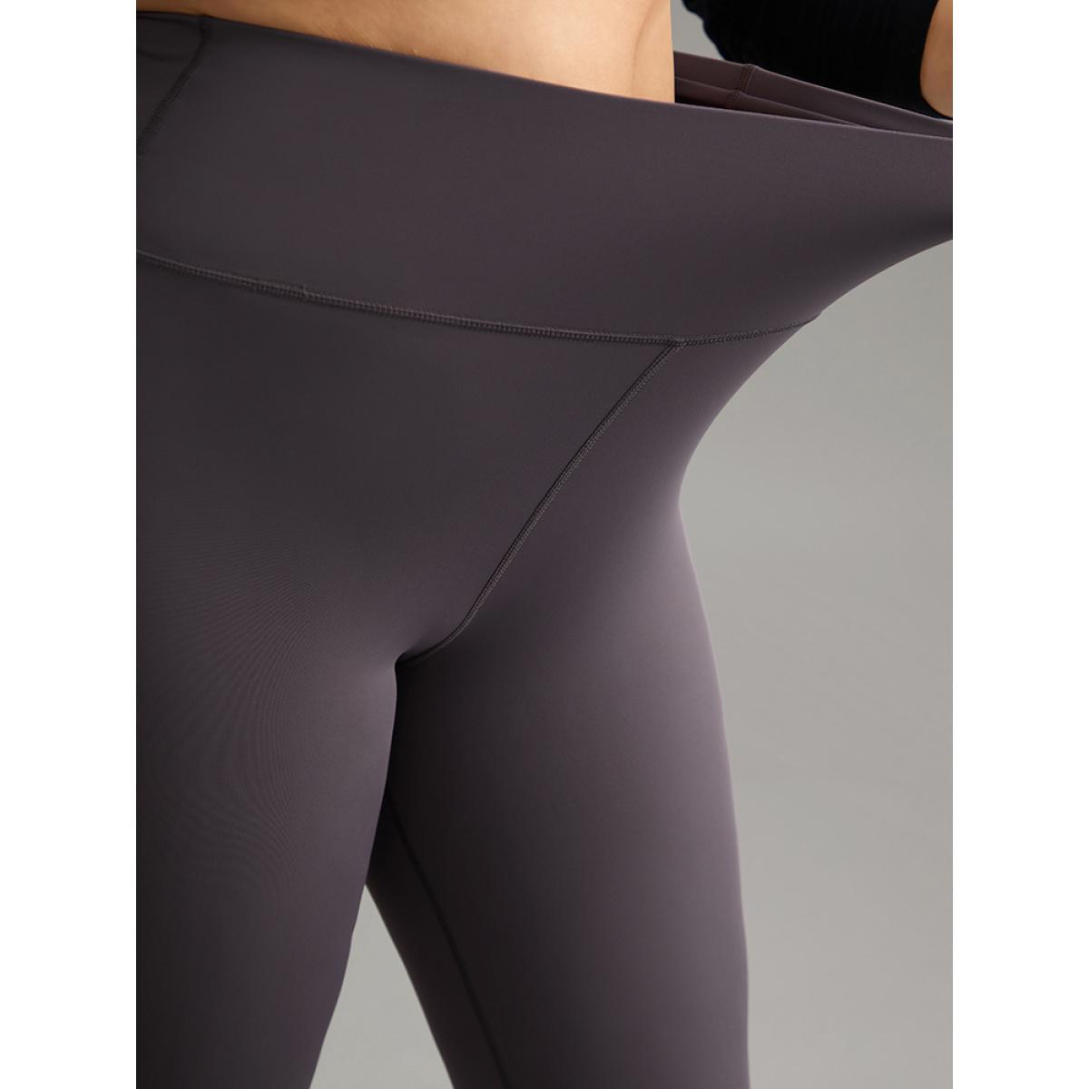 Plus Size Stitch High Rise Butt Lifting Leggings Women Gray Casual High stretch Skinny High Rise Dailywear Leggings BloomChic 12/L Product Image