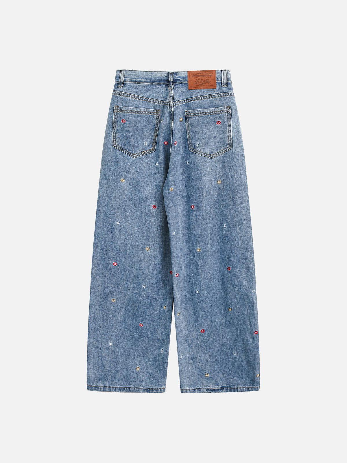 Aelfric Eden Colorful Flower Embroidery Jeans Product Image