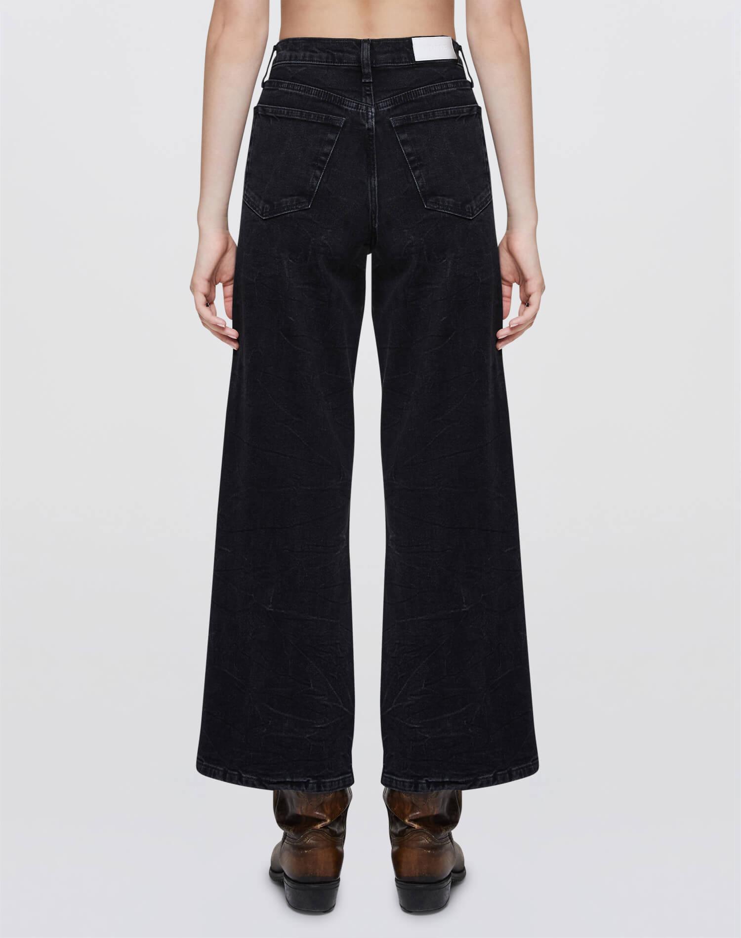 Comfort Stretch High Rise Wide Leg Crop - Black Vein Product Image