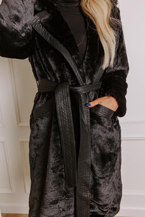 Warm Embrace Plush Coat In Black Product Image