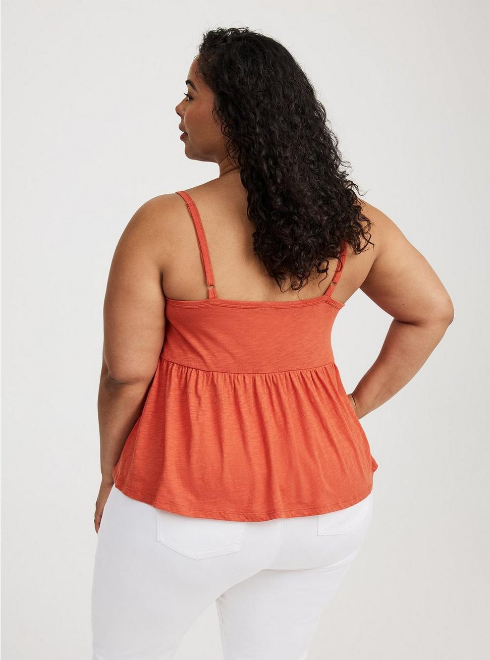 Square-Neck Ruched Babydoll Tank Product Image