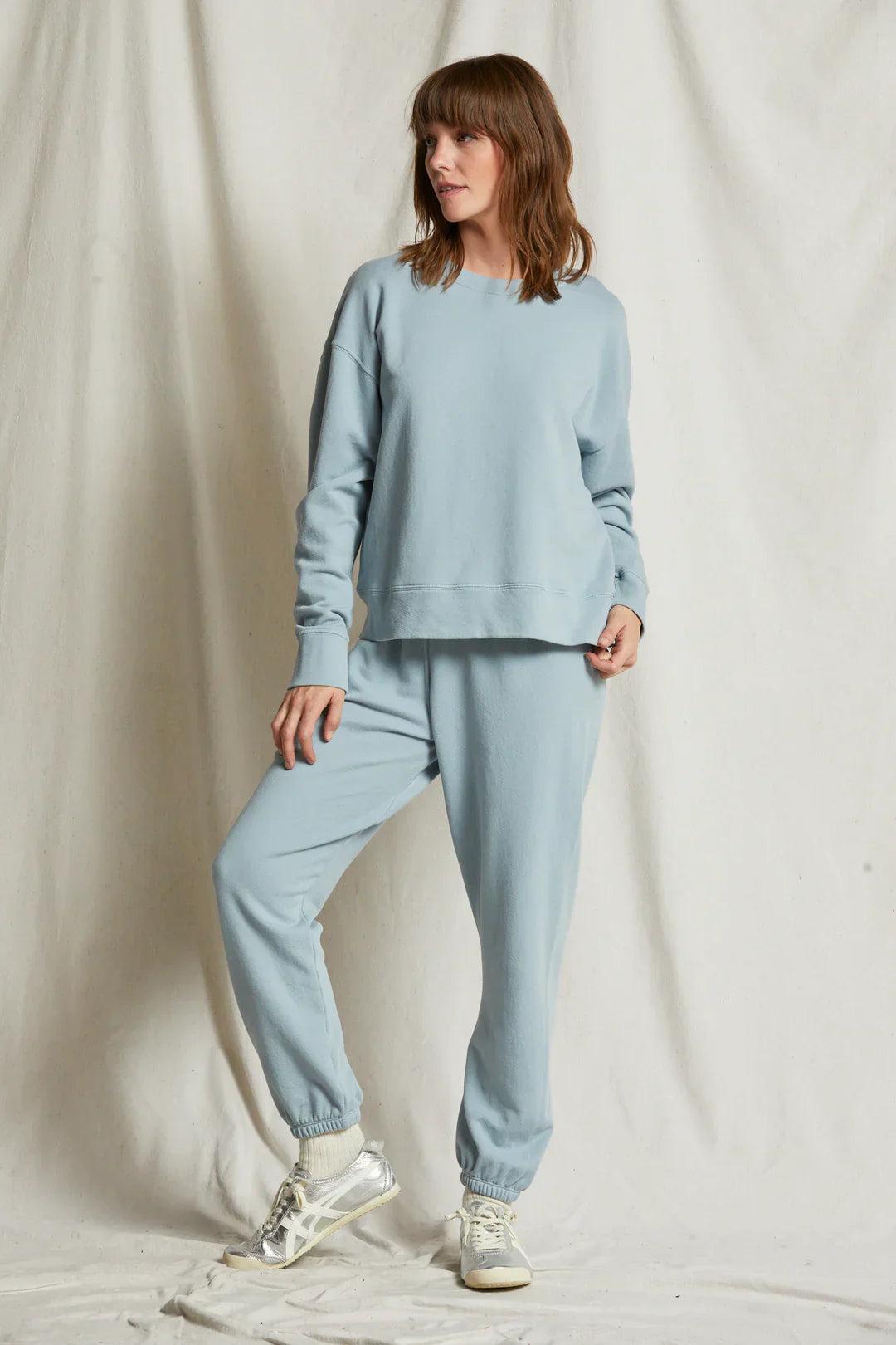 Perfectwhitetee Johnny Sweatpant in Mountain Blue Product Image