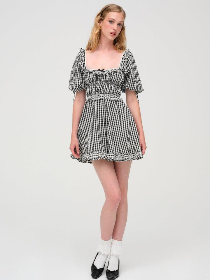 Jackson Mini Dress — Black Gingham Product Image