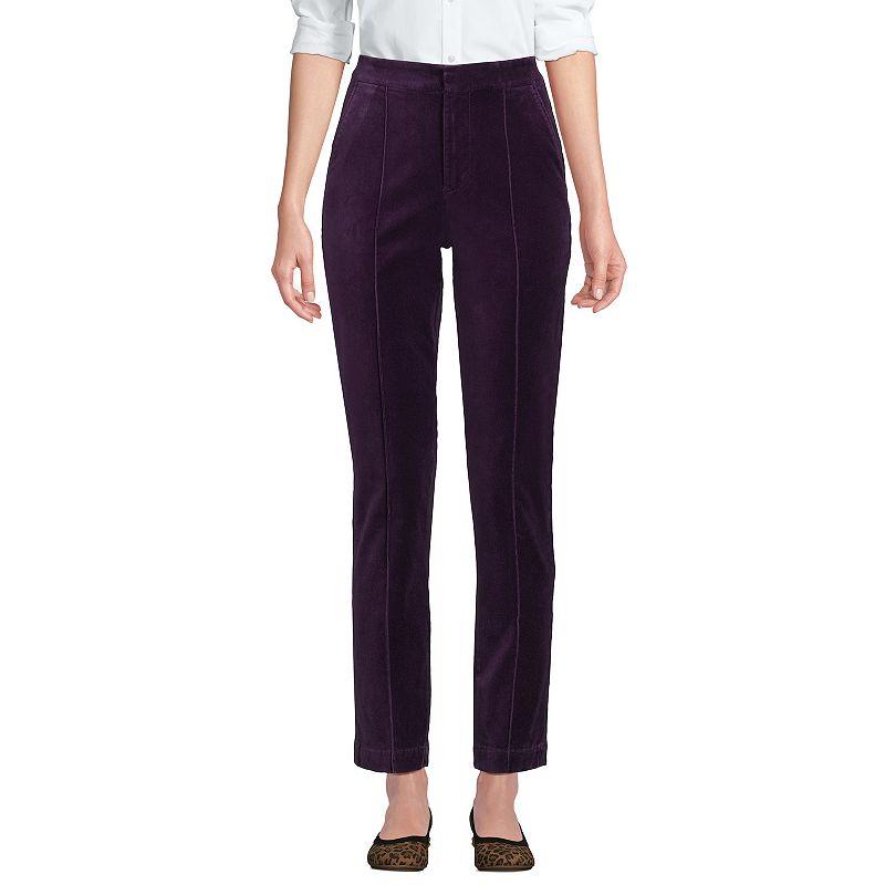 Women's Lands' End Velvet High Rise Pintuck Pencil Ankle Pants,  Product Image