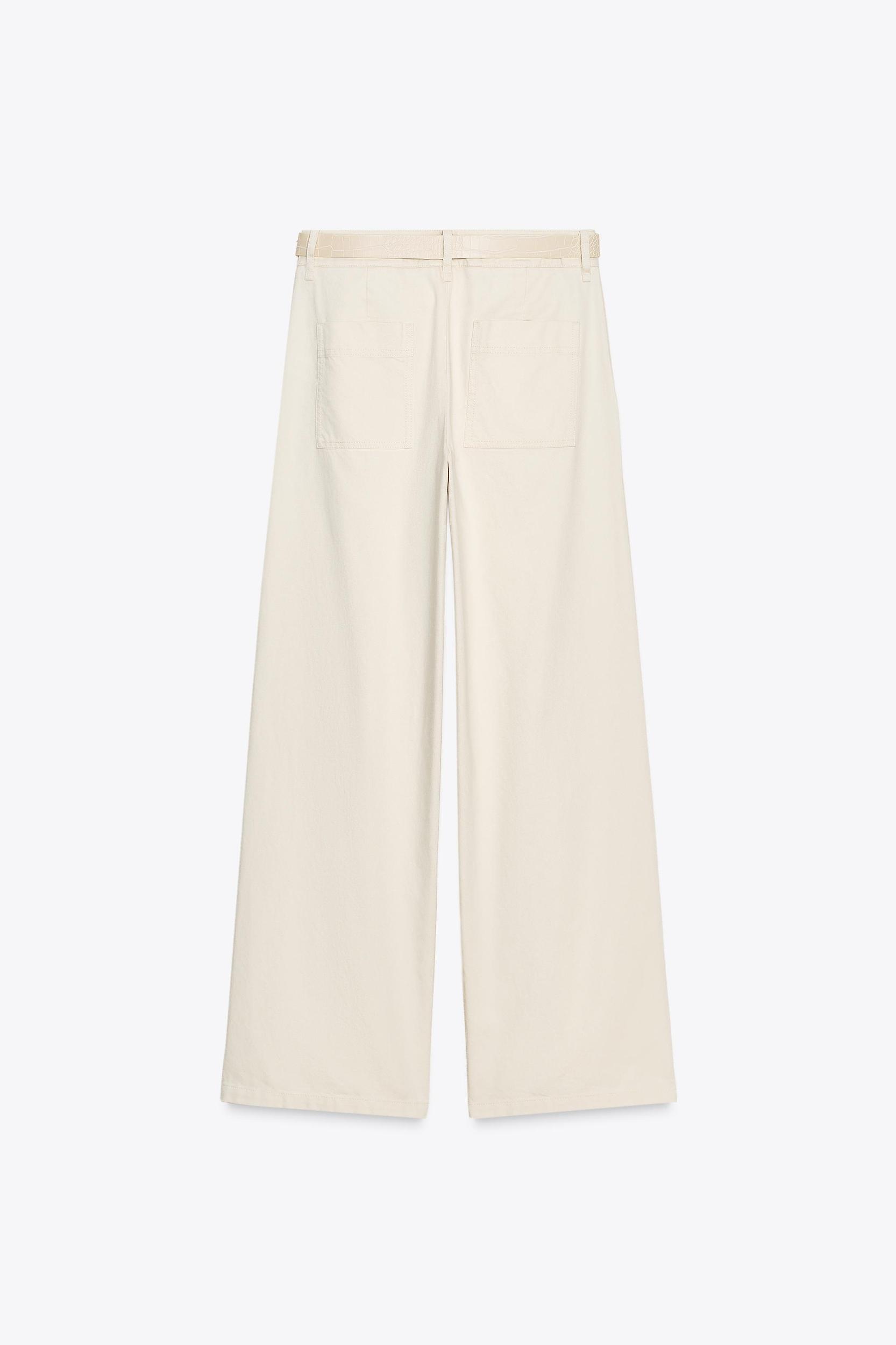 WIDE LEG BELTED PANTS Product Image