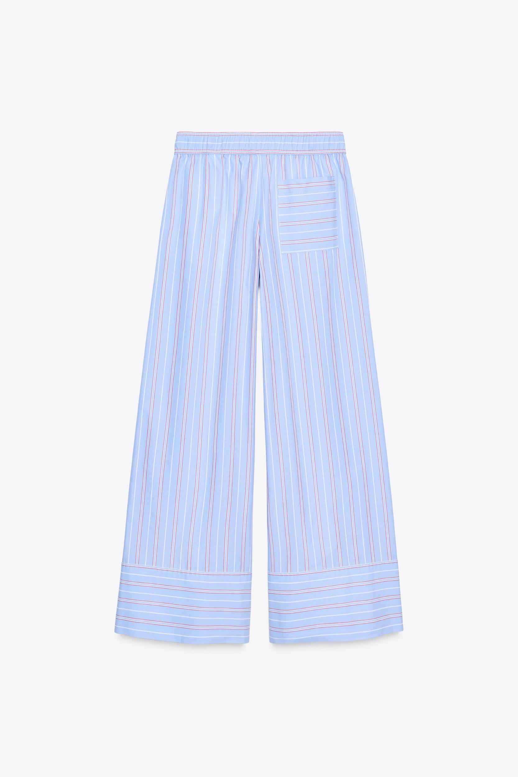 STRIPED POPLIN PANTS Product Image