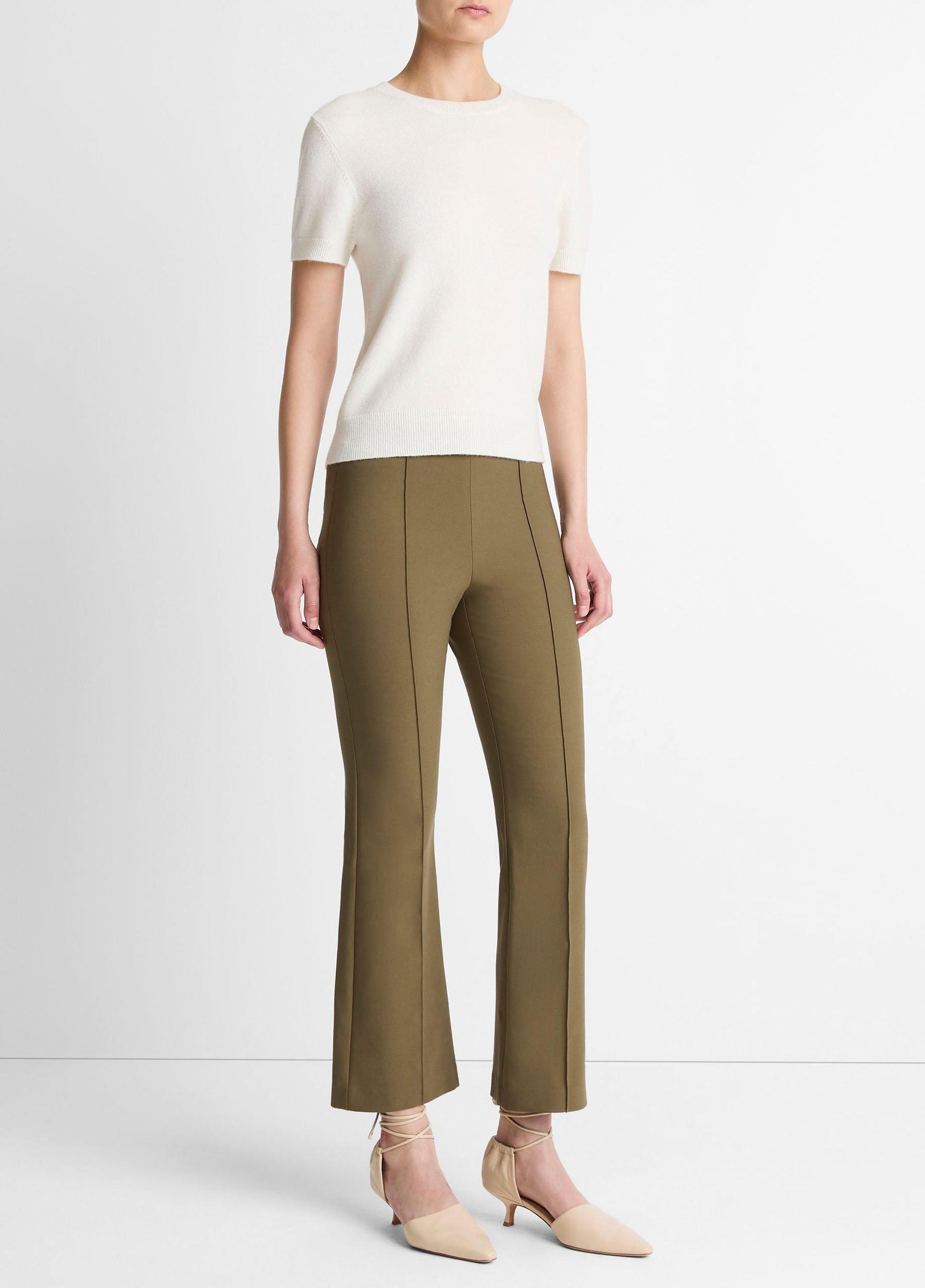 Mid-Rise Pintuck Crop Flare Pant Product Image