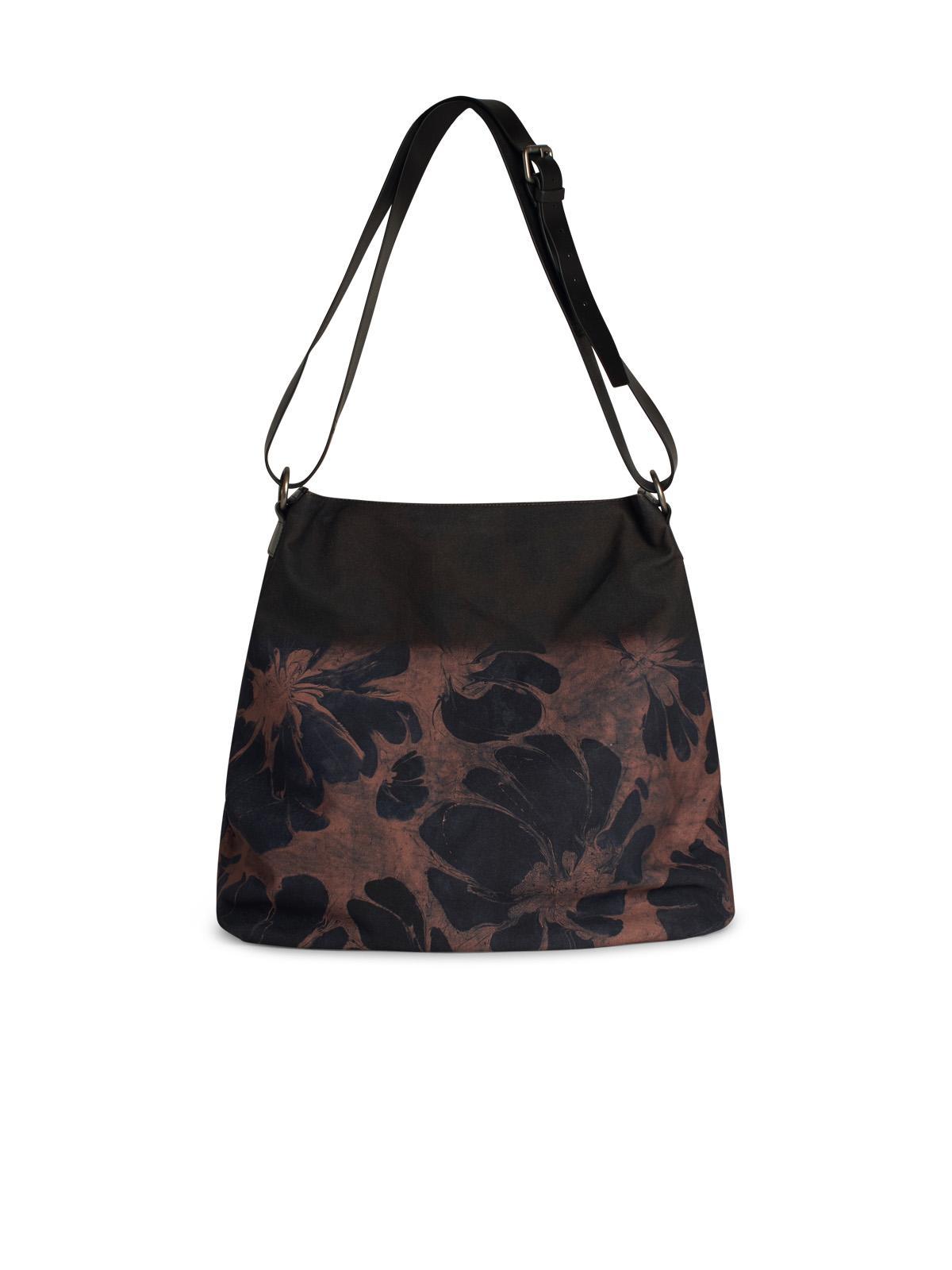 DRIES VAN NOTEN Mens Rust Floral-print Cotton Shoulder Bag Product Image