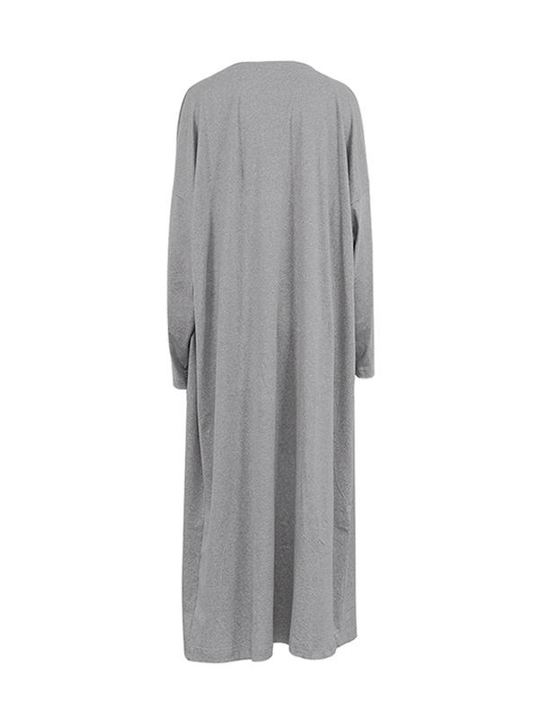 Long Sleeves Solid Color Round-Neck Inner Dress + Bodycon Outerwear Two Pieces Set Product Image