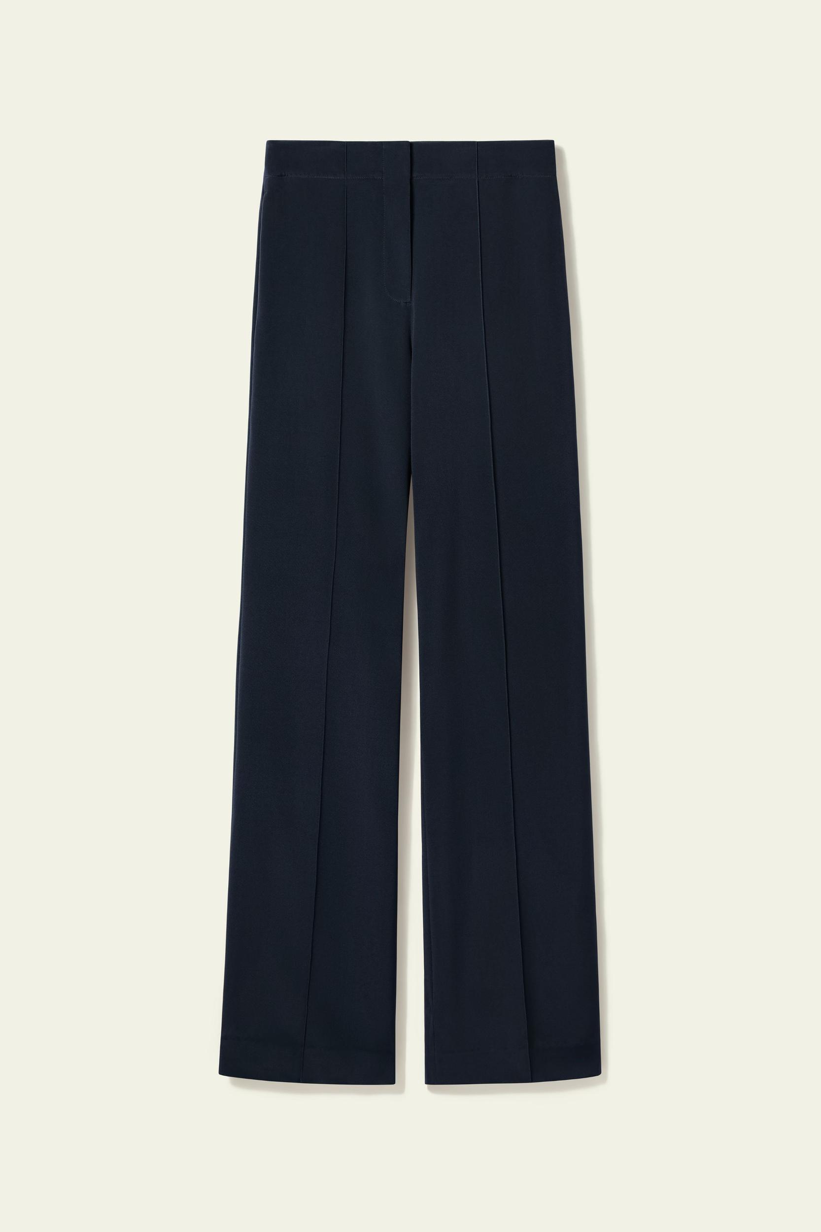 LILYSILK Silk Wide Leg Trousers - Women - Midnight Blue Heavy Silk - Breathable Minimalist Trouser 12 Product Image