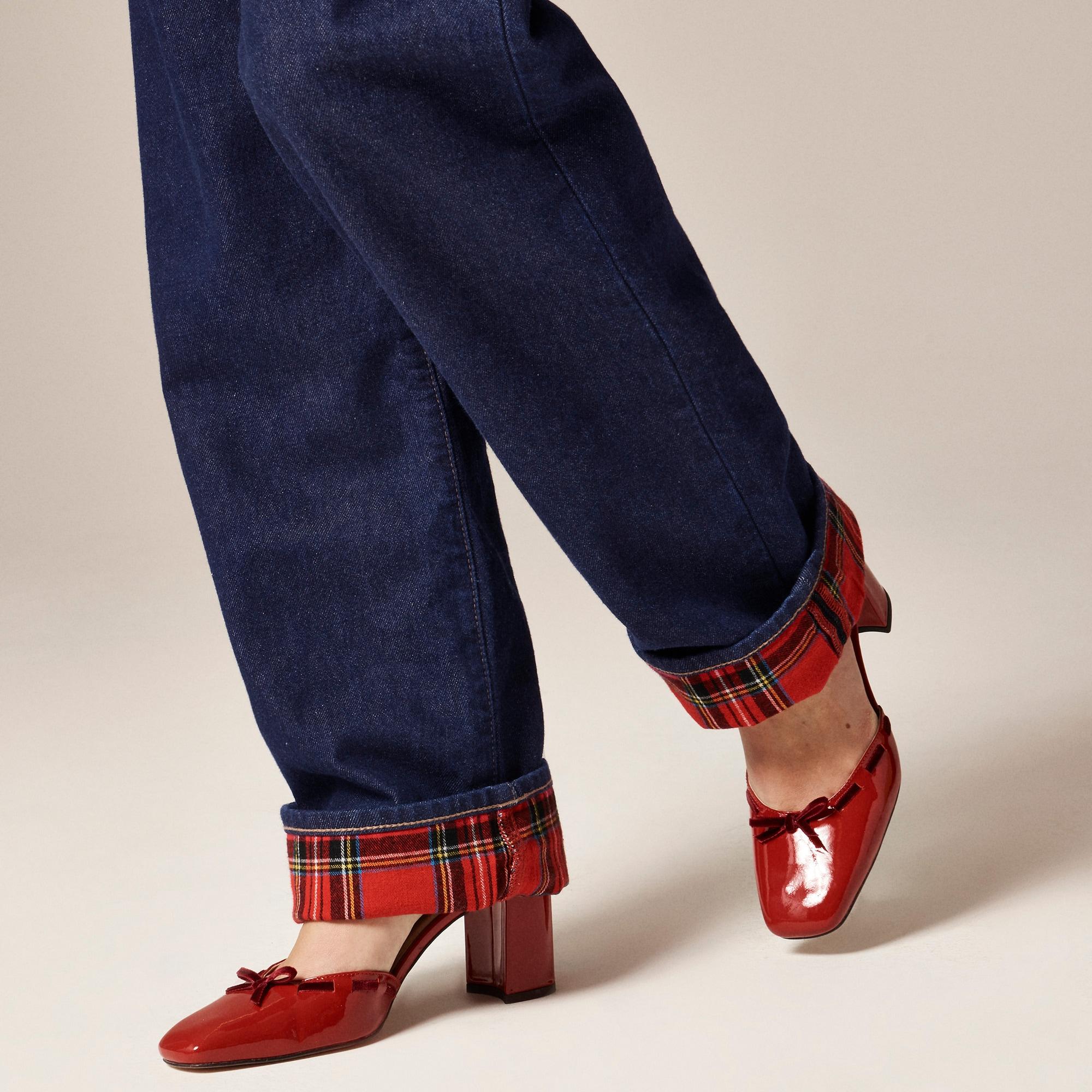 Flannel-lined relaxed straight jean in Rinse wash Product Image