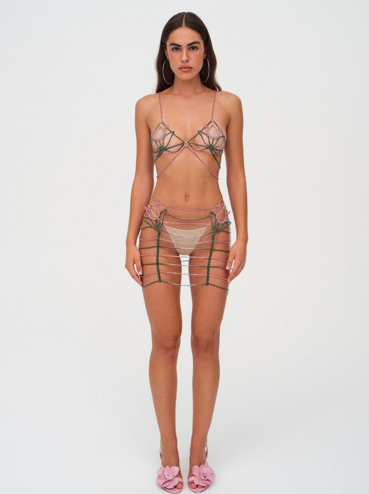 Tulip Rhinestone Bralette — Pink Product Image