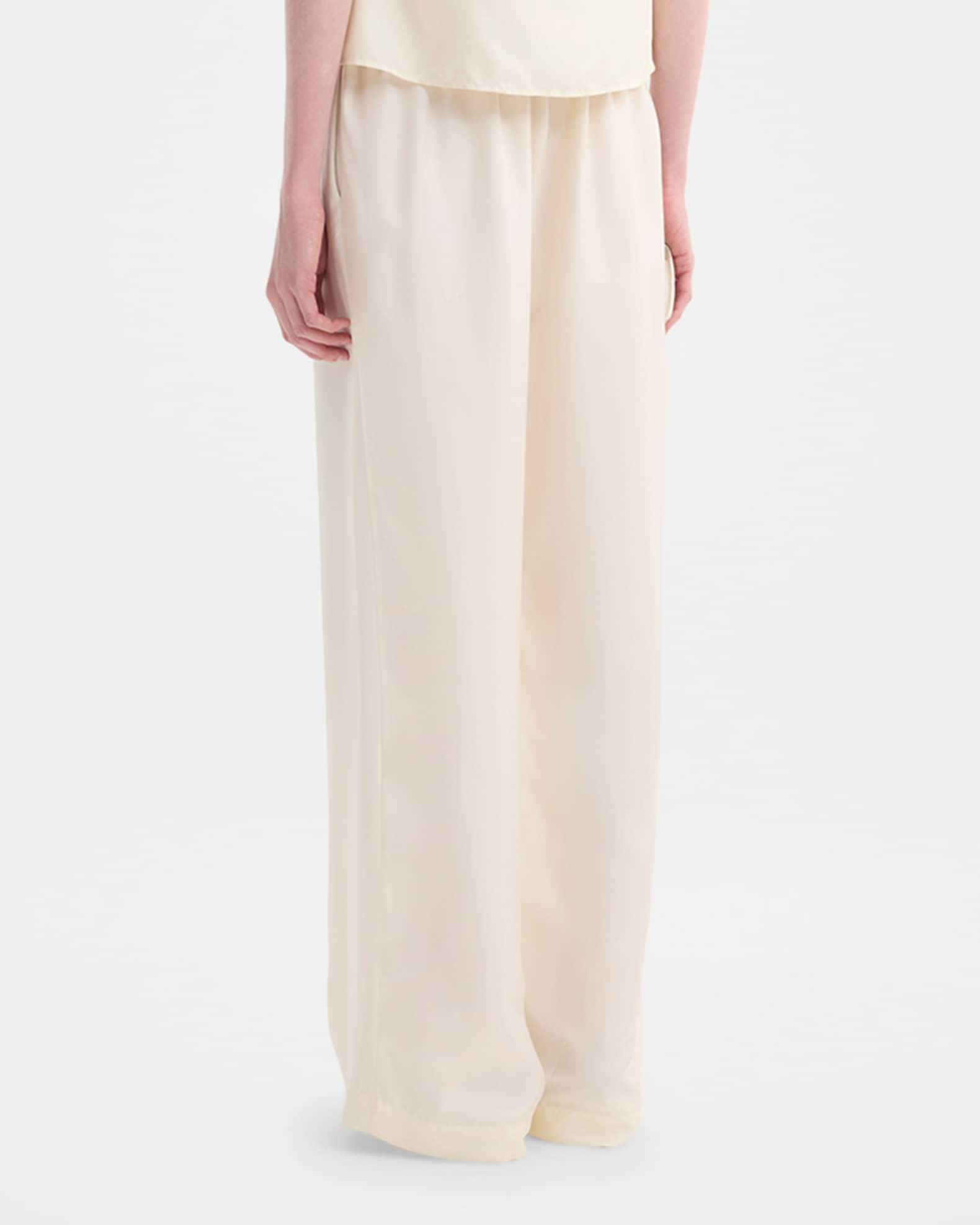 Wide-Leg Silk Trousers Product Image