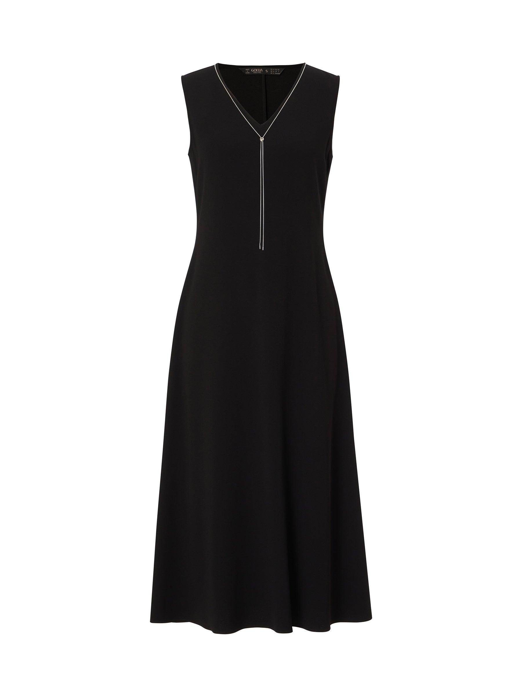 Triacetate Blend V-Neck Women Sleeveless Maxi Dress Product Image