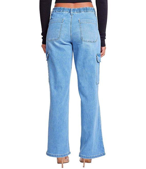 YMI Jeanswear High Rise Cargo Straight Leg Jeans Product Image