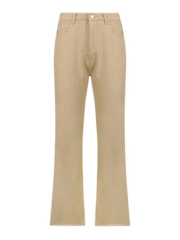 High Waisted Solid Flare Jeans Product Image