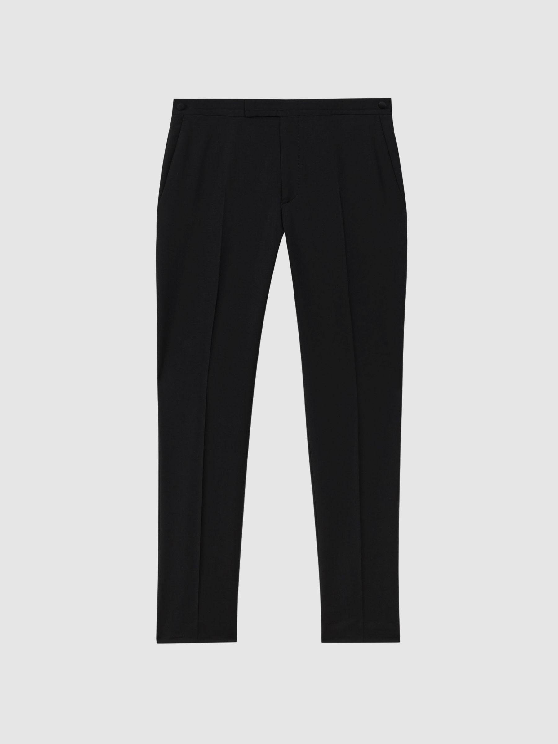 Atelier Wool-Mohair Slim Fit Tuxedo Trousers in Black Product Image
