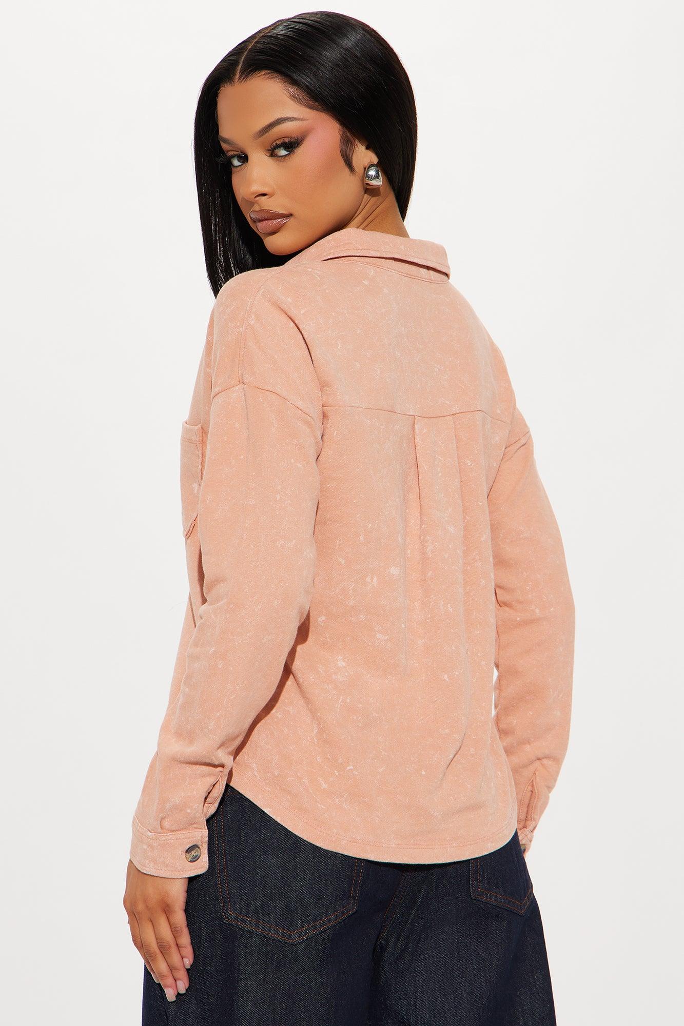 Gemma Washed Oversized Shirt - Camel Product Image