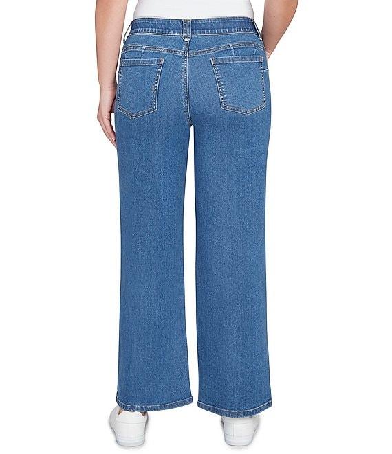 Ruby Rd. Wide-Leg Pull-On Denim Jeans Product Image