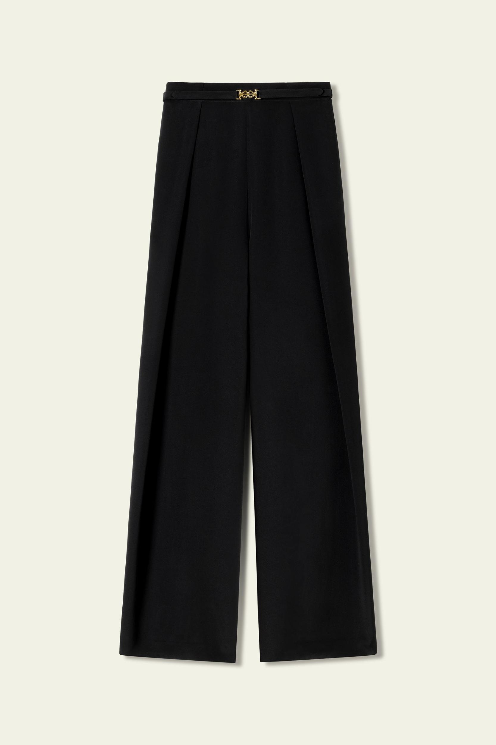Stretch Heavy-Weight Crepe Wide-Leg Pant Product Image