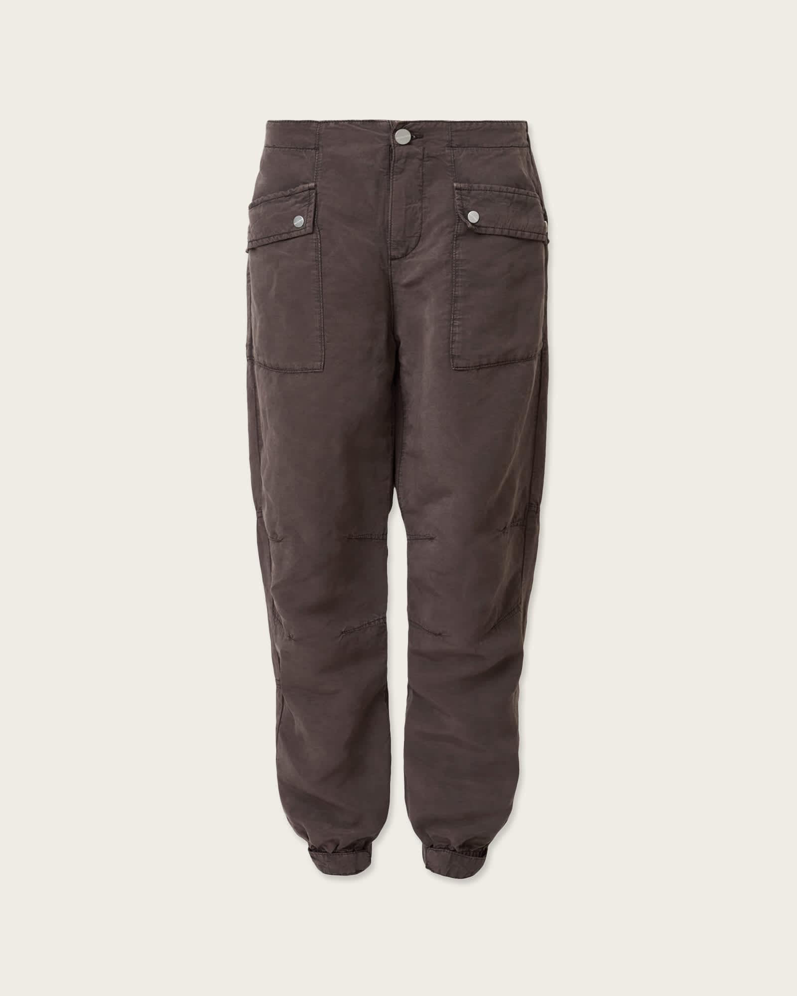Val Linen Blend Cargo Pants Dark Brown | ALLSAINTS US Product Image