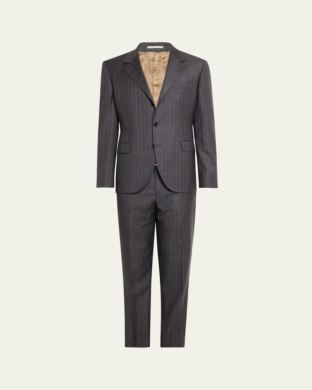 Mens 150s Wool Pinstripe Suit Product Image