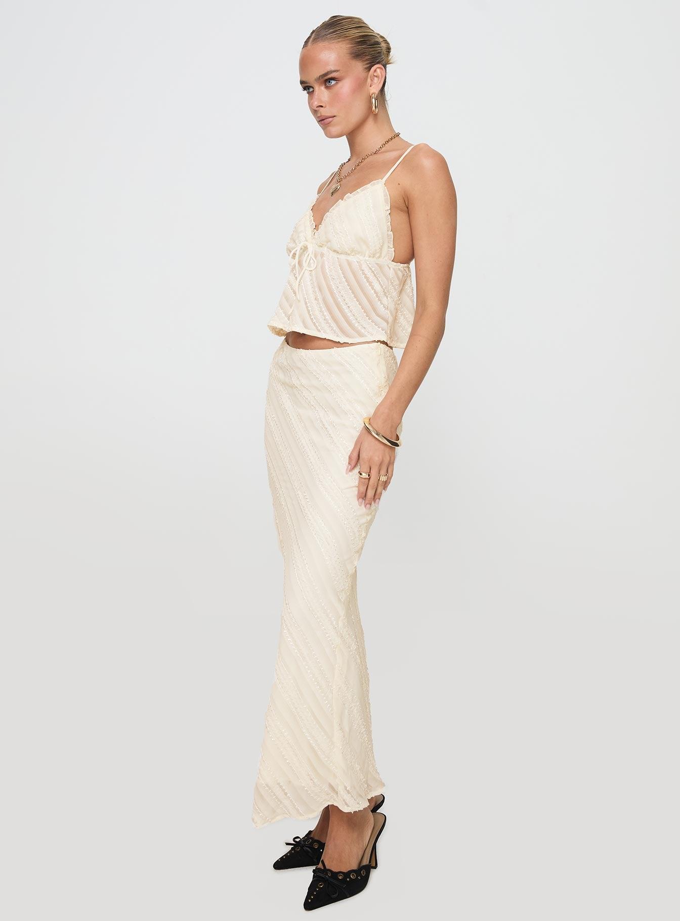 Jacintha Maxi Skirt Cream Product Image