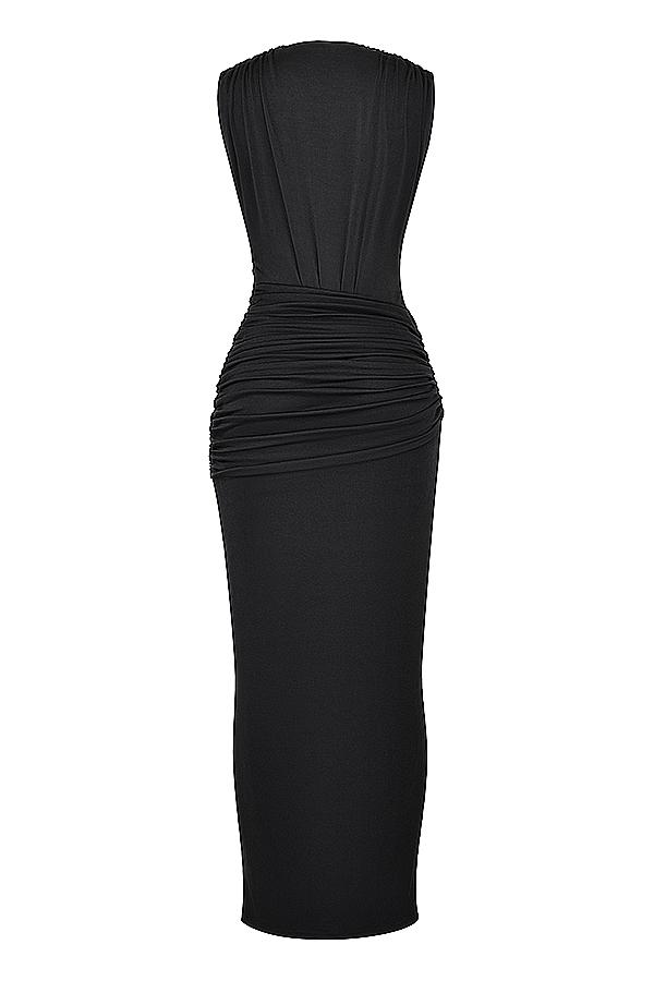 Larelle  black plunge maxi dress Product Image