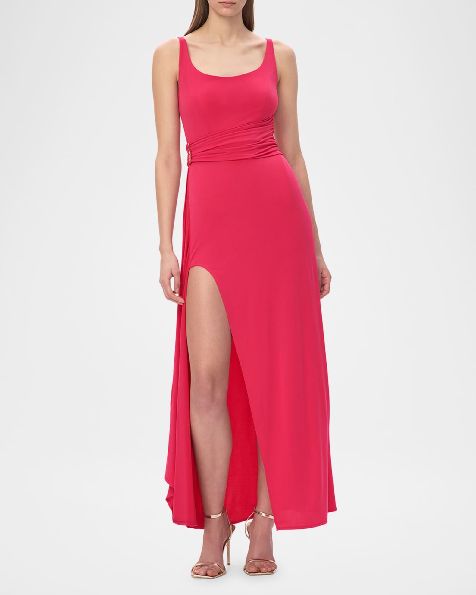 The Mila Draped Side-Slit Gown Product Image