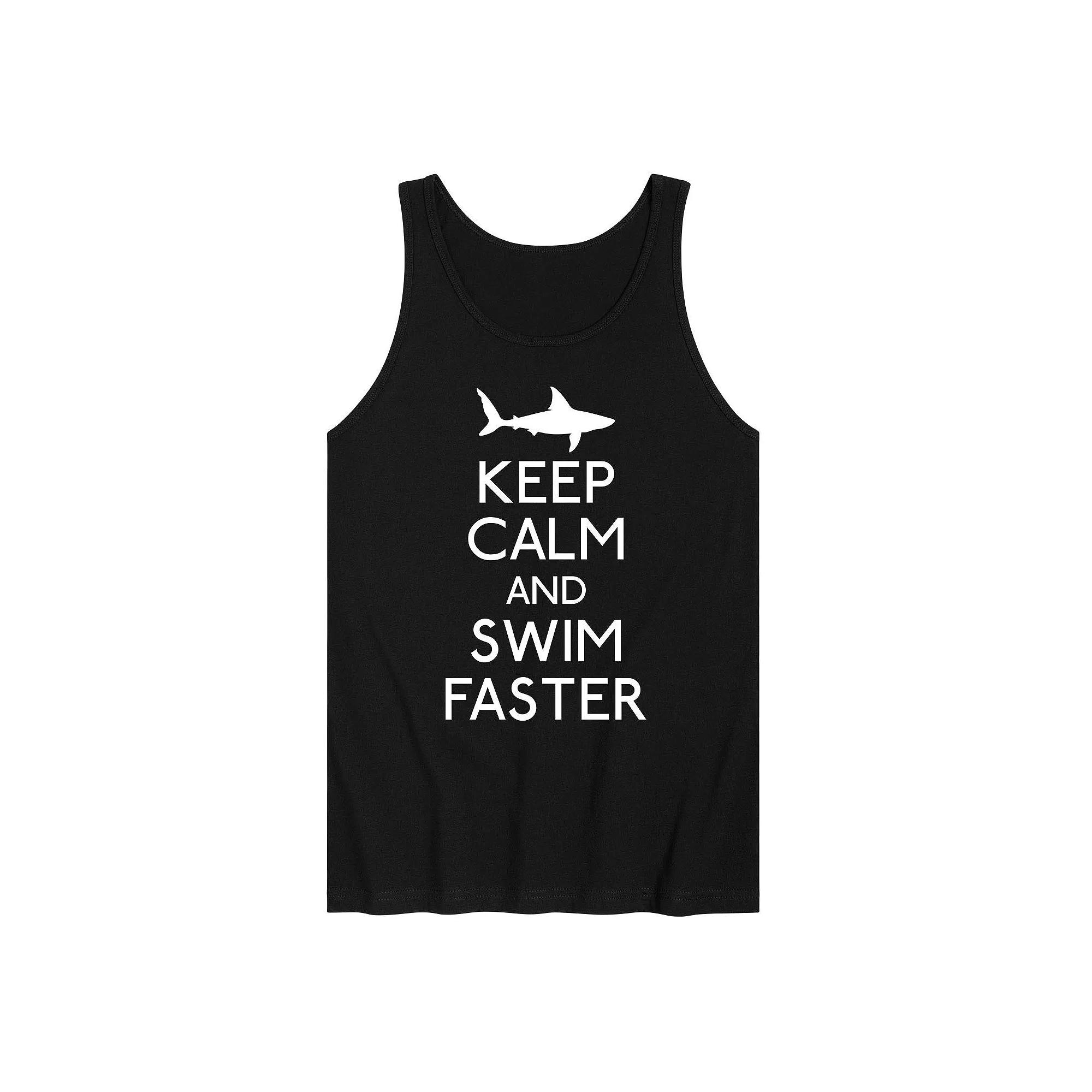 Men's Shark Swim Faster Tank Top, Size: XXL, Black Product Image