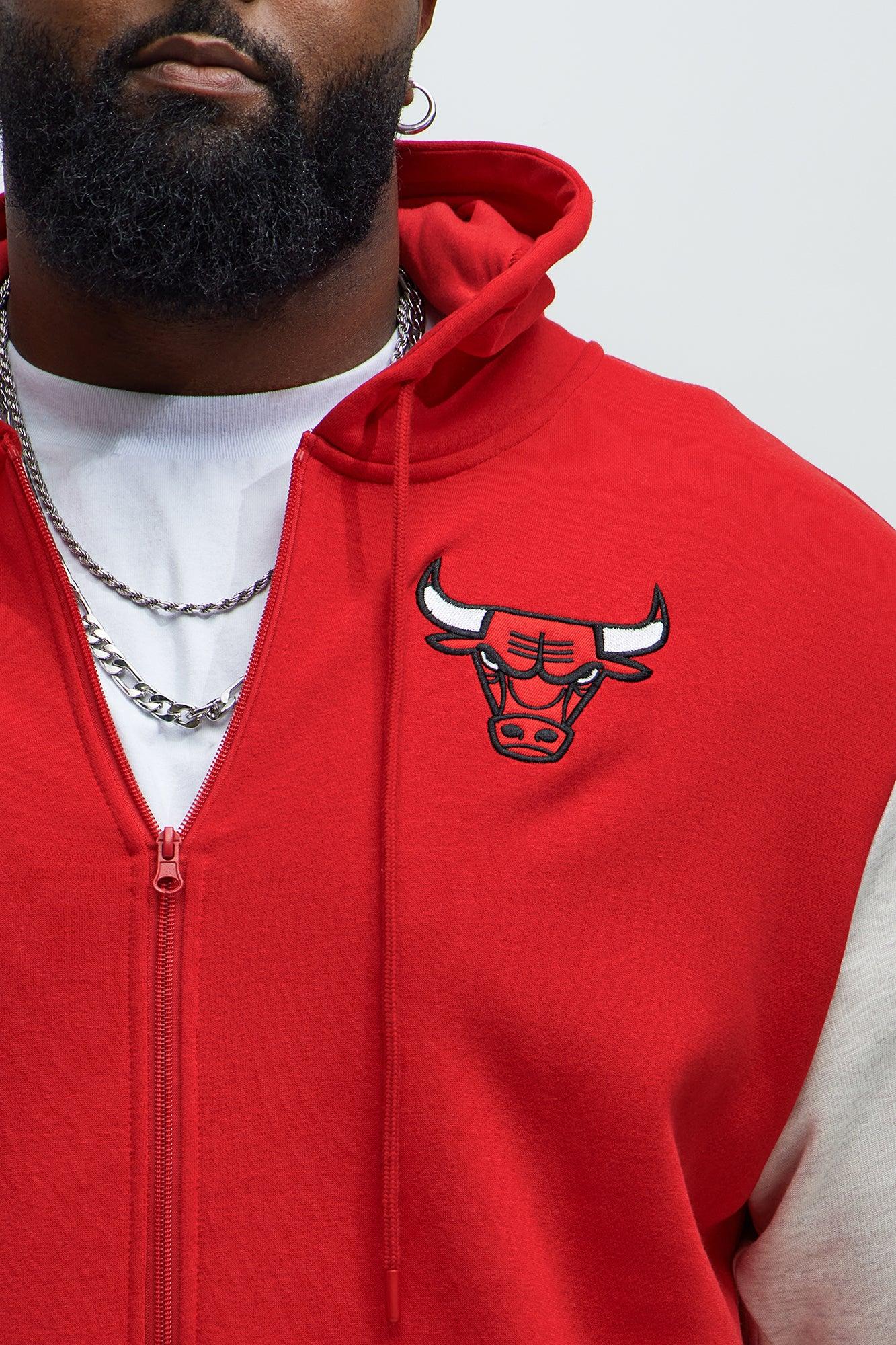 Bulls Above The Rim Zip Up Hoodie - Red Male Product Image