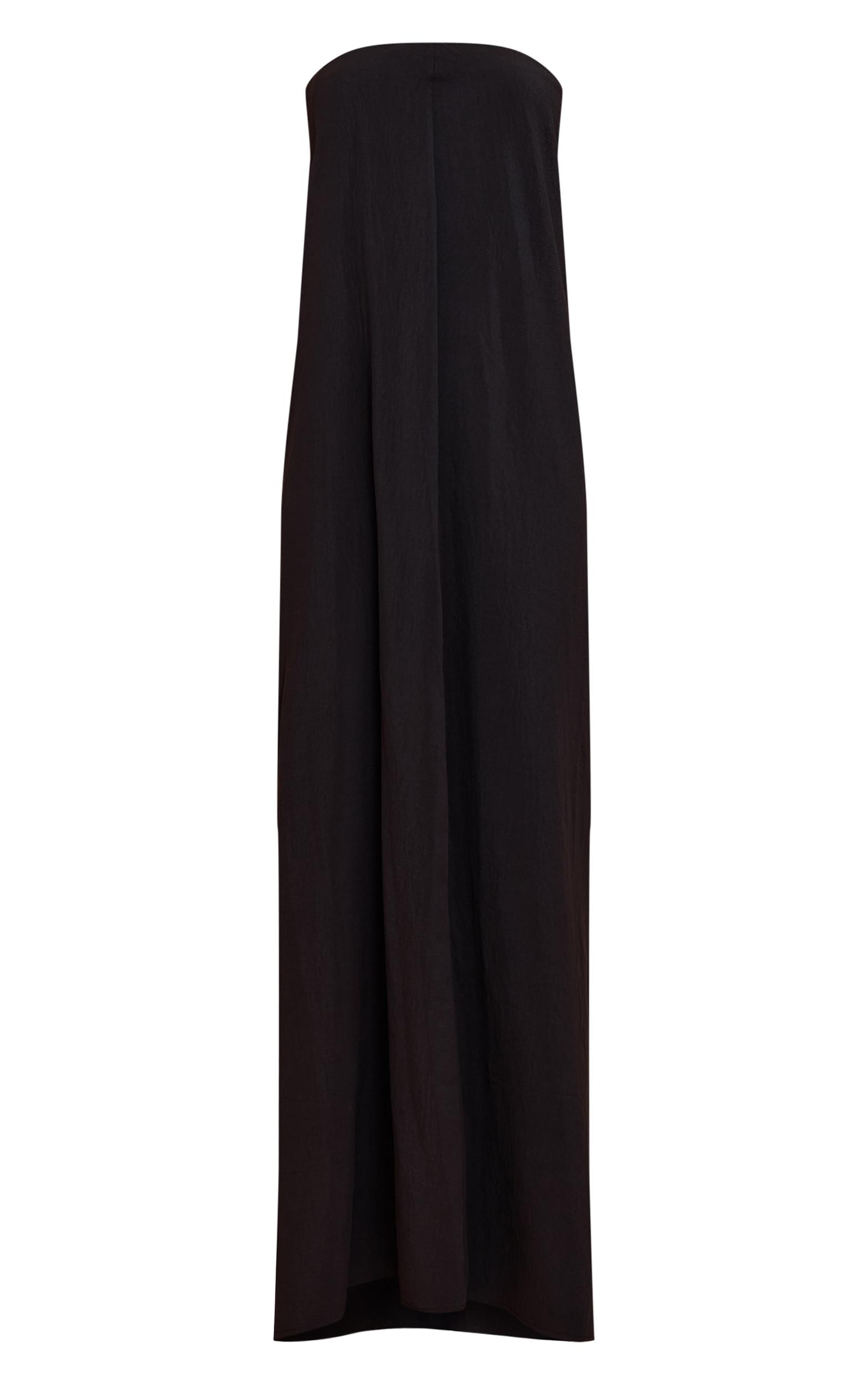 Black Floaty Woven Bandeau Maxi Dress Product Image