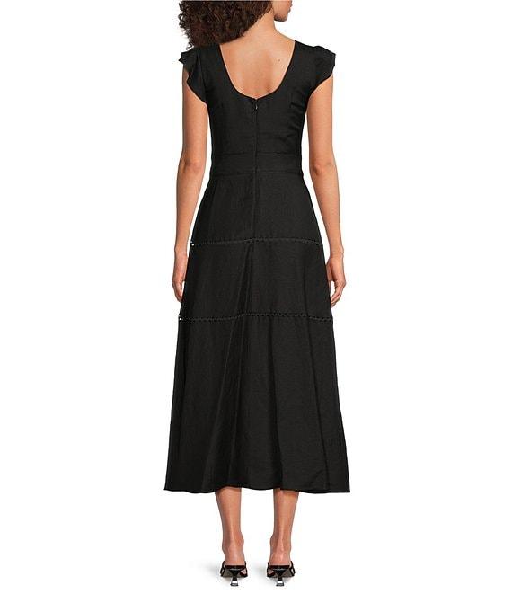 KARL LAGERFELD PARIS Round Neck Sleeveless A-Line Midi Dress Product Image