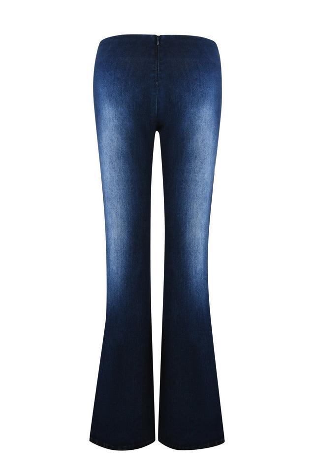 SHARAH DENIM PANT - BLUE : DARK BLUE DENIM Product Image