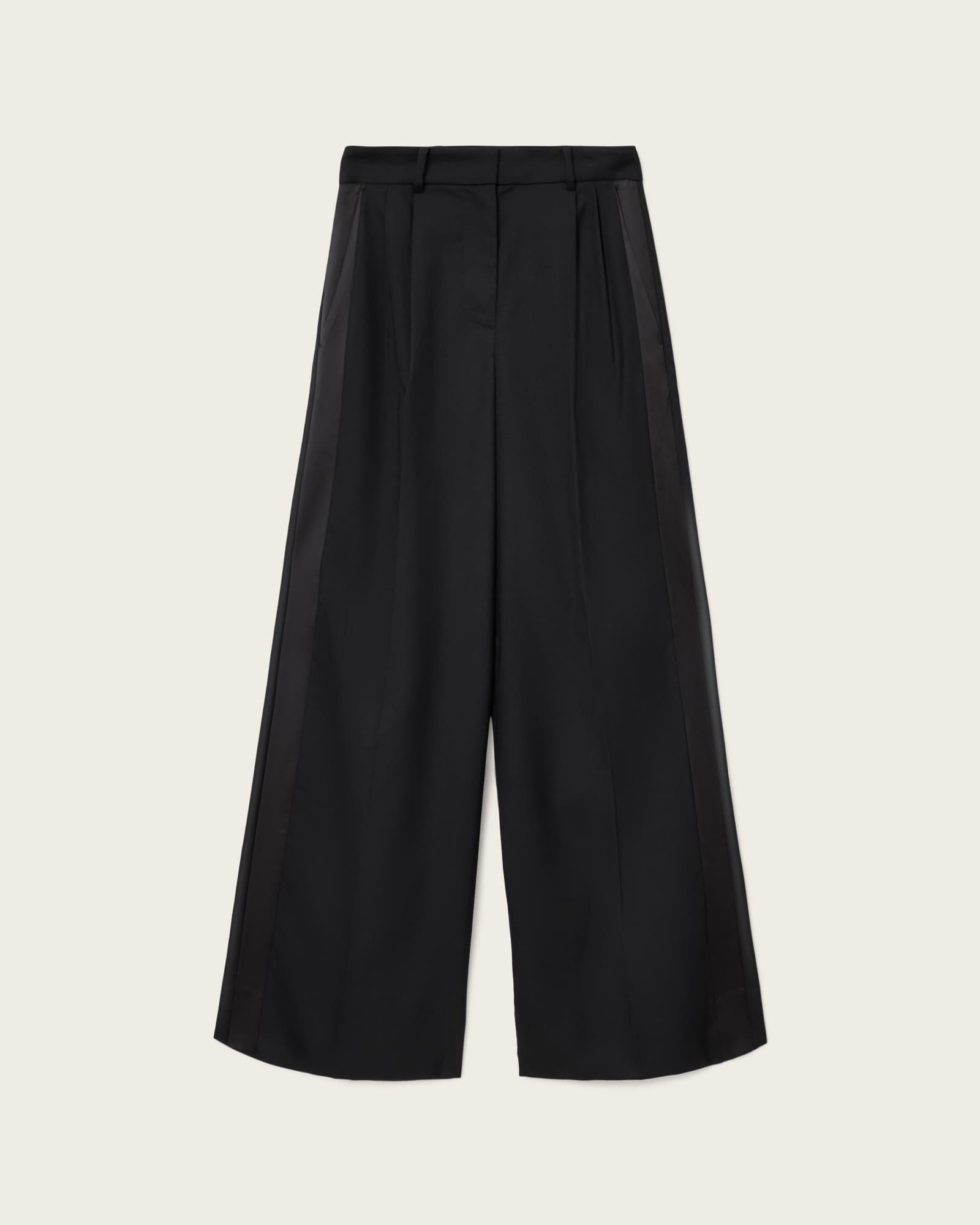 Noa Wide Leg Trousers Black | ALLSAINTS US Product Image