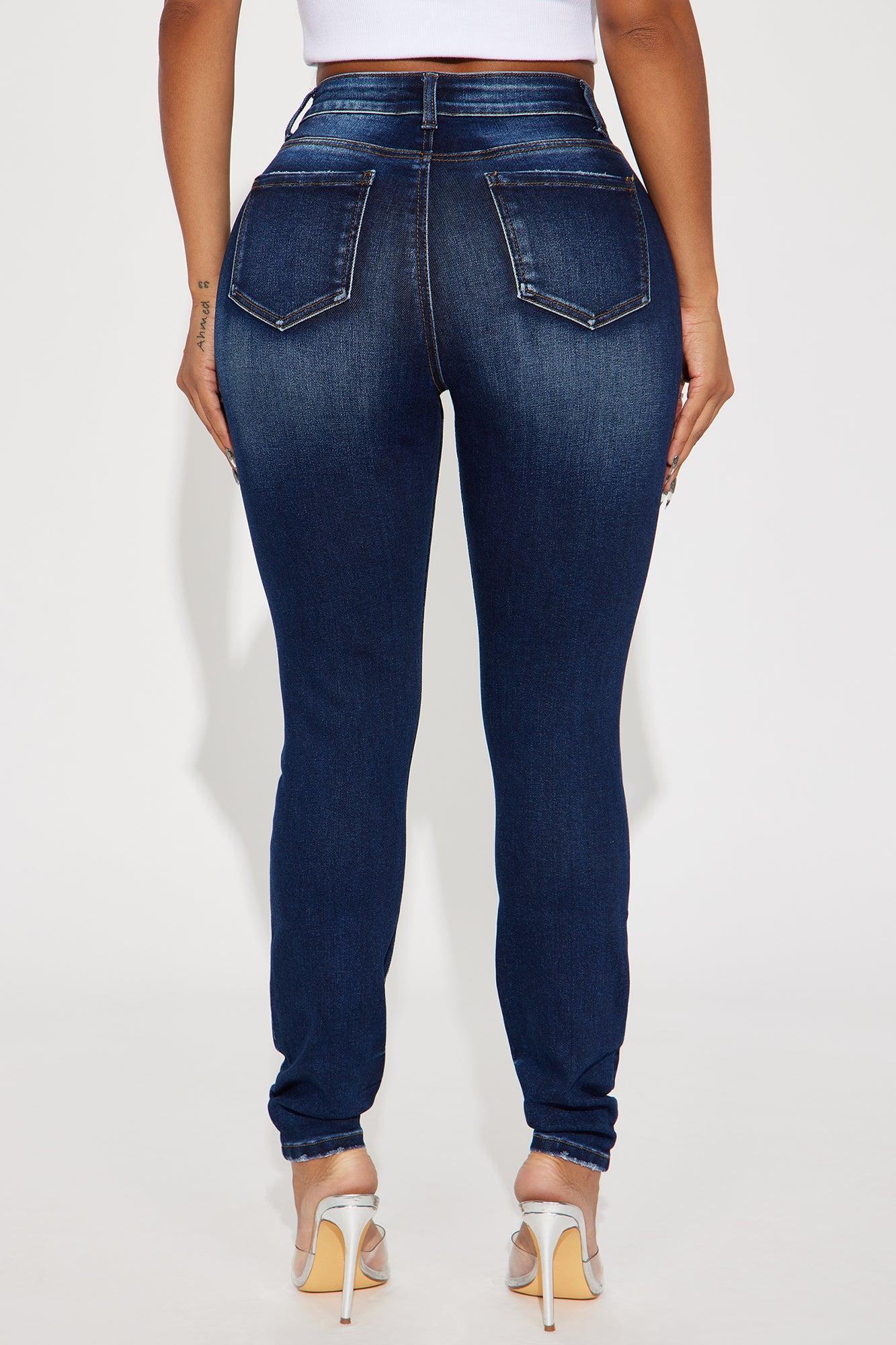 Kalisha Stretch Ripped Skinny Jeans - Dark Wash Product Image