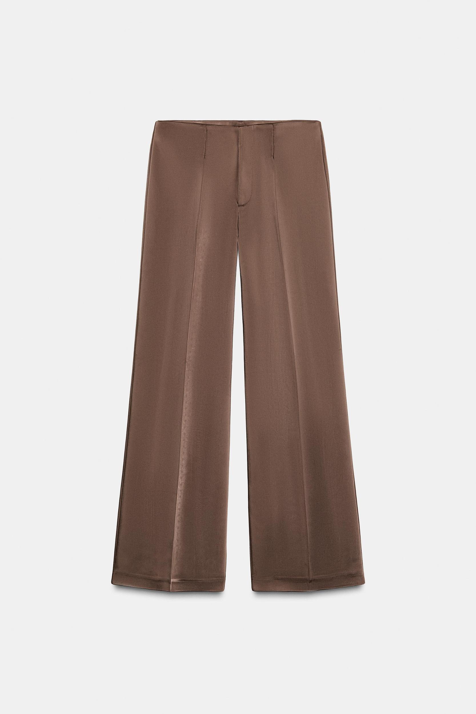 HIGH-WAISTED SATIN PANTS Product Image