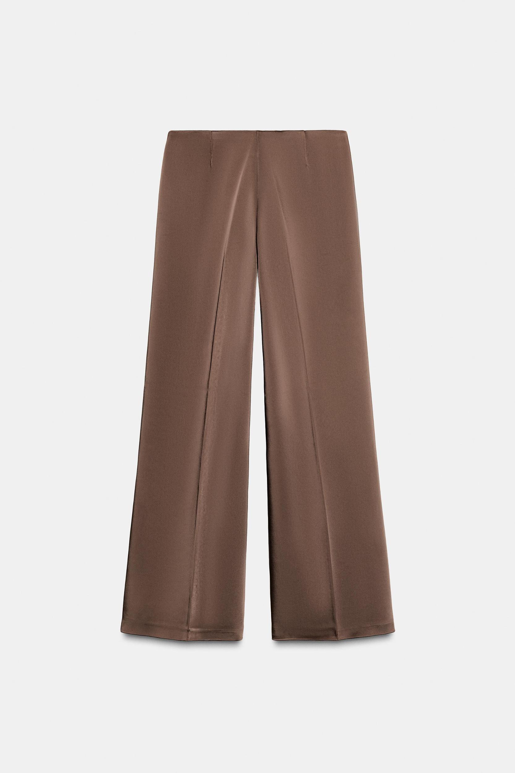 HIGH-WAISTED SATIN PANTS Product Image