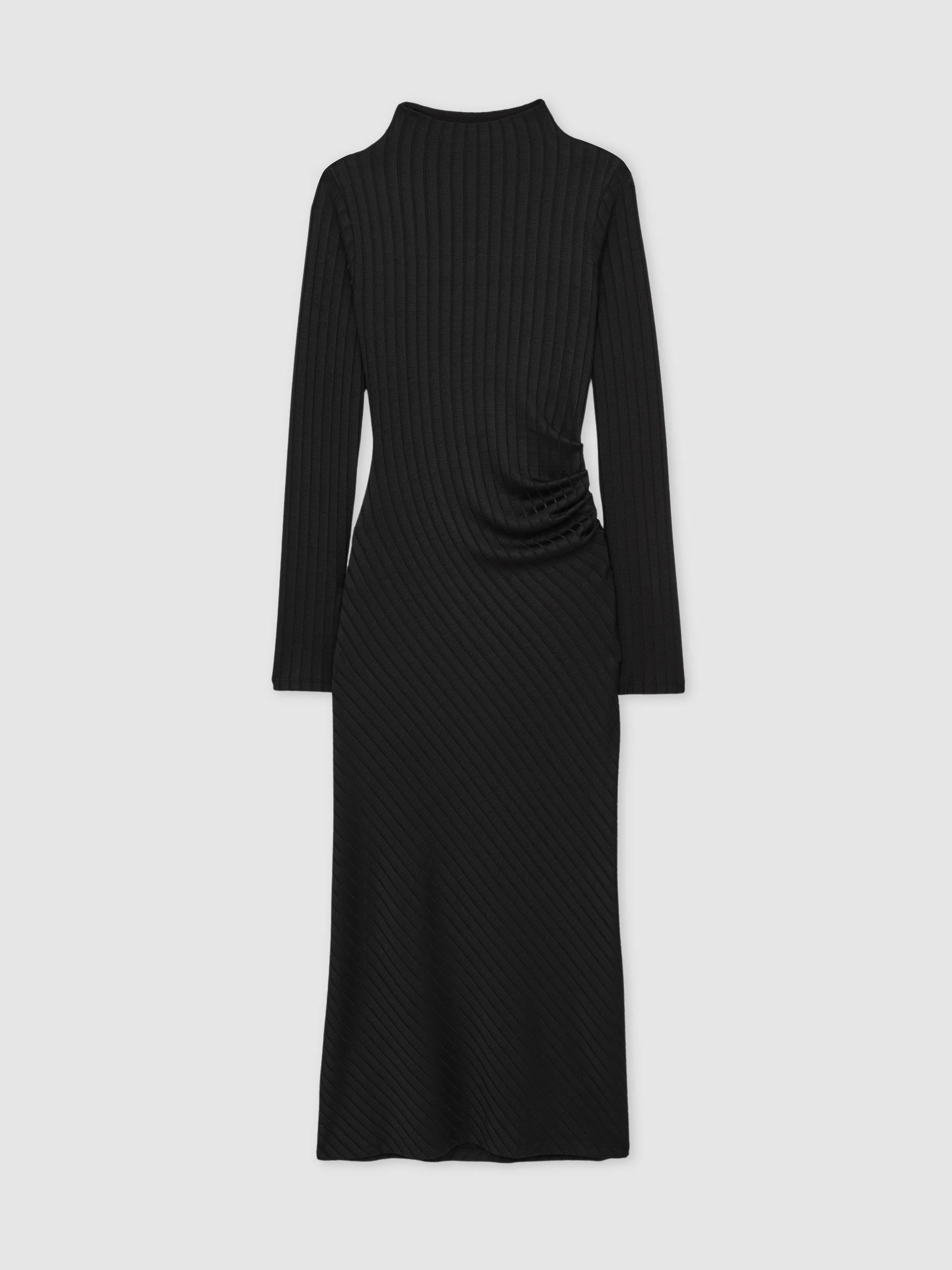 Good American Rib-Knit Midi Dress in Black Product Image