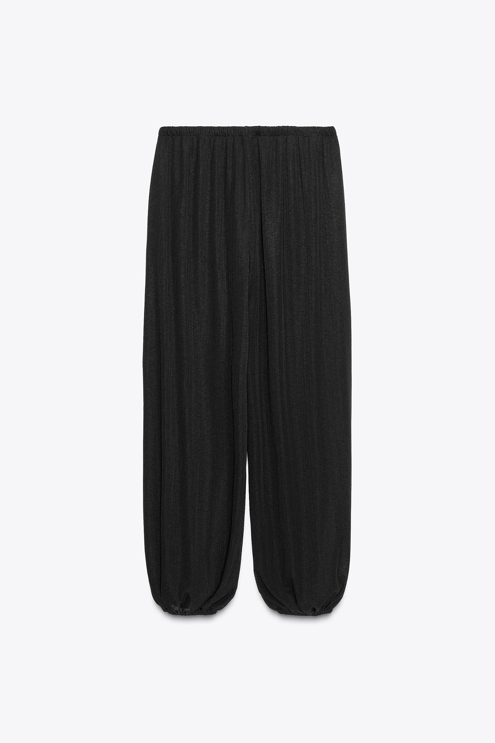 ELASTIC WAIST WIDE LEG PANTS Product Image