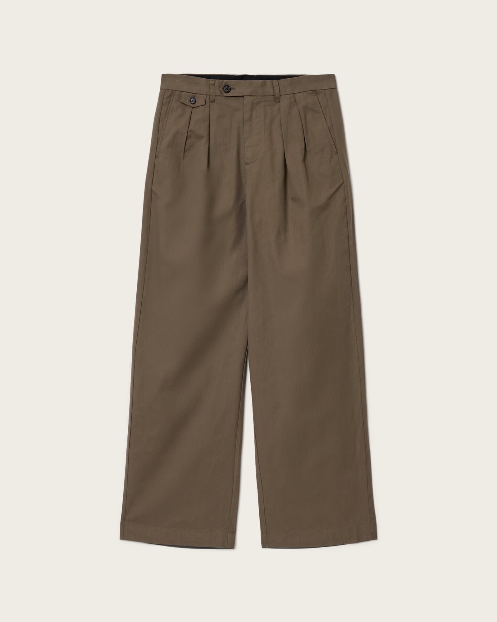 Conway Wide Leg Pleated Pants TRAVERSE BROWN | ALLSAINTS US Product Image